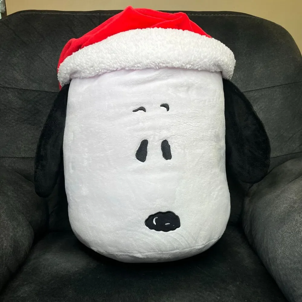 Christmas Peanuts 18” Tall Snoopy With Santa Hat Large Plush Rare HTF